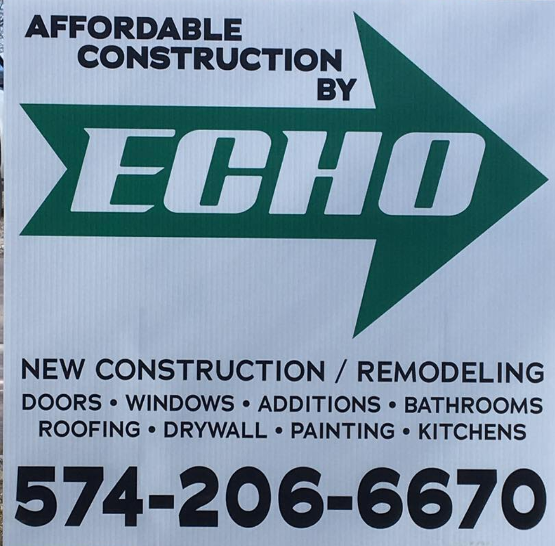Affordable Construction by Echo Logo