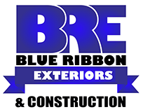 Blue Ribbon Exteriors and Construction Logo