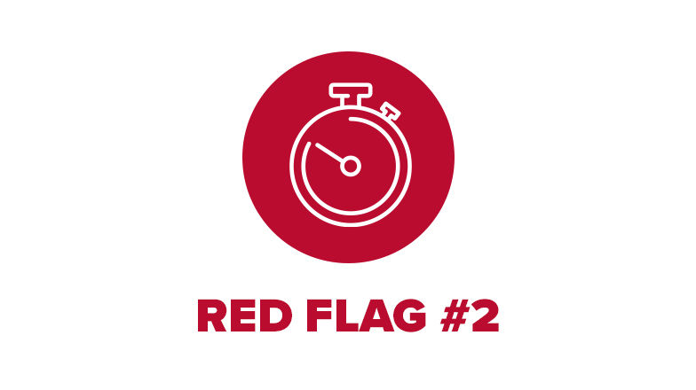 red icon of a stopwatch