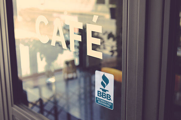 Alphabet cafe word on the window vintage color