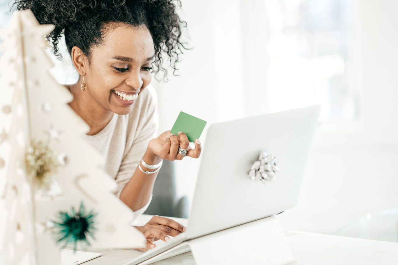 Women buying online with credit card