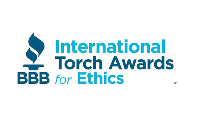 international torch awards for ethics logo bbb torch