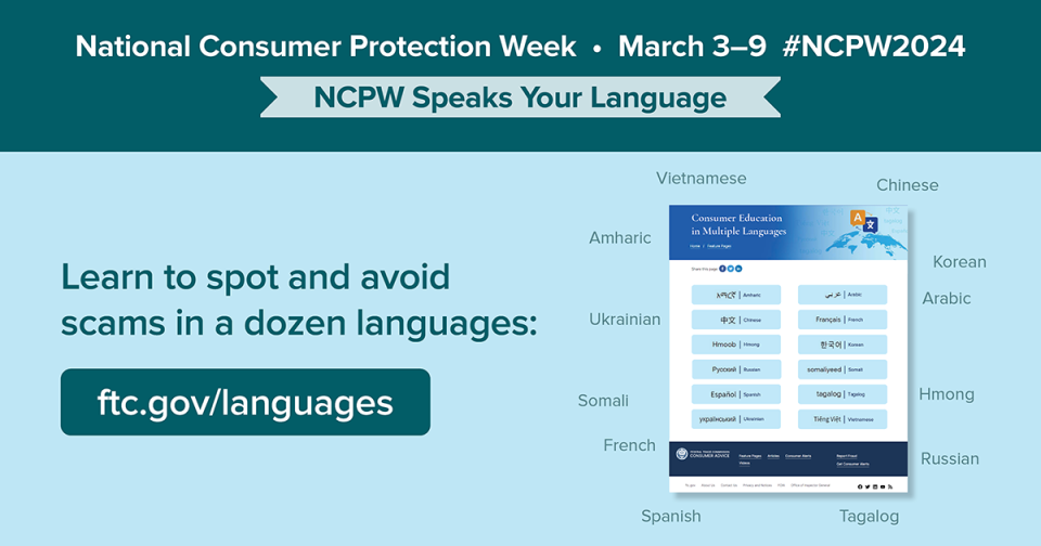 Consumer protection week speaks your language
