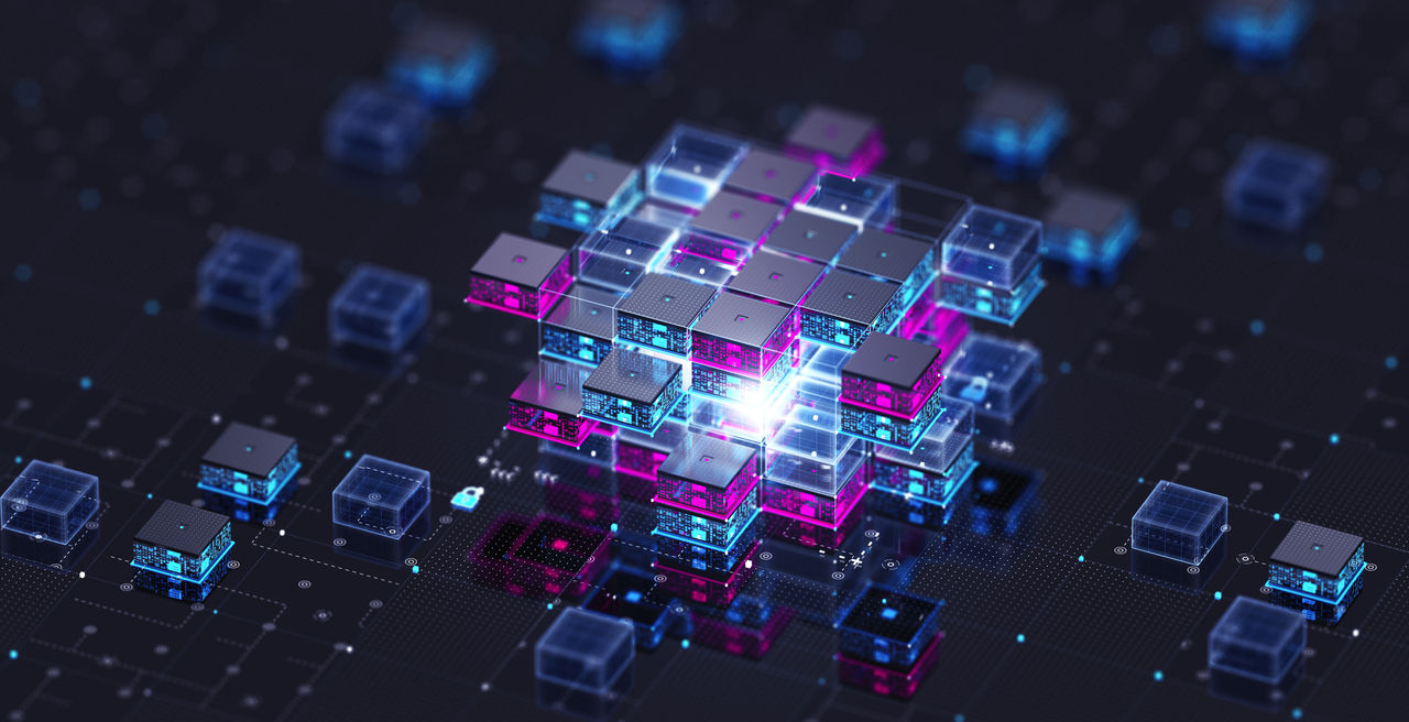 Big data structure concept. 3D render