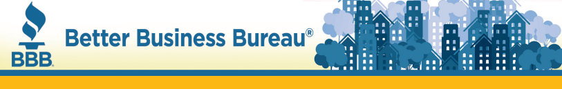 Better Business Bureau header with logo and skyline