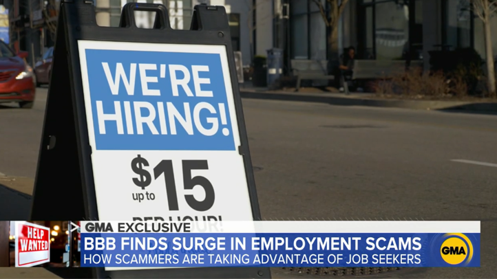 We're hiring sign from Good Morning America video clip