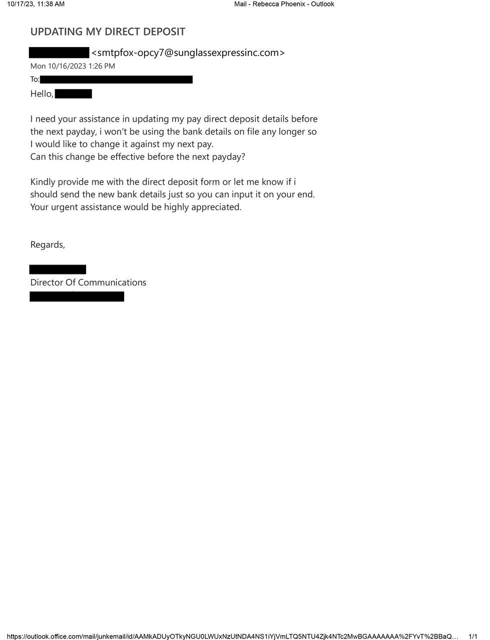 email phishing scam