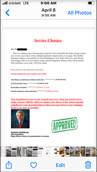 Megamillions Scam Email 2