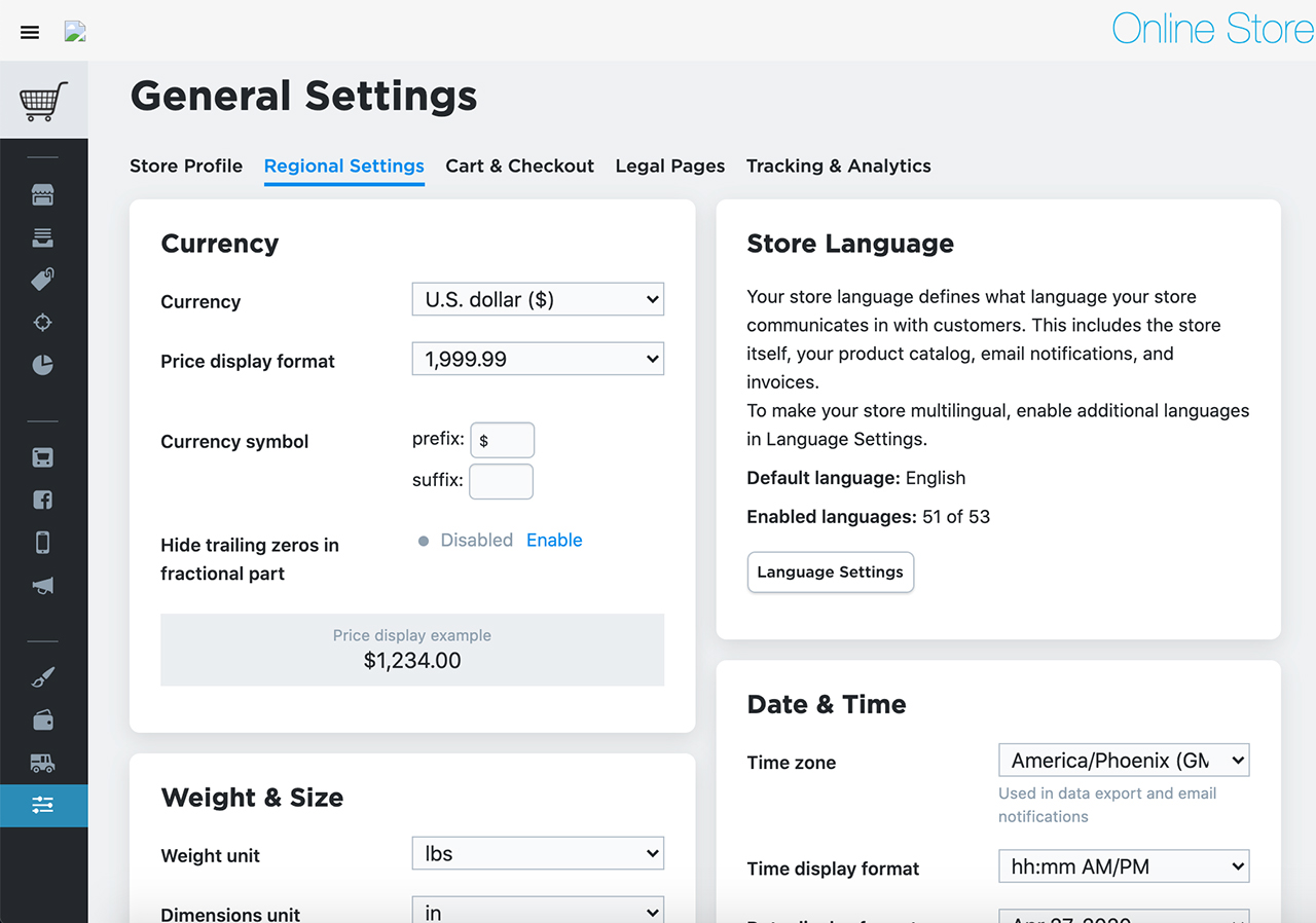 e-commerce setup