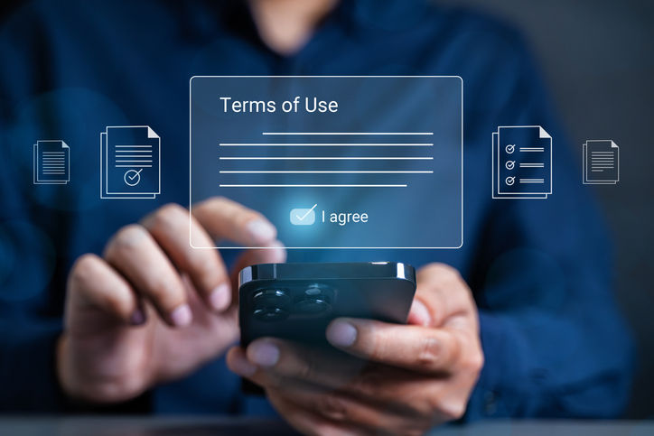 terms of use. Terms of use with approve with right symbol. i agree with terms of use. High quality photo