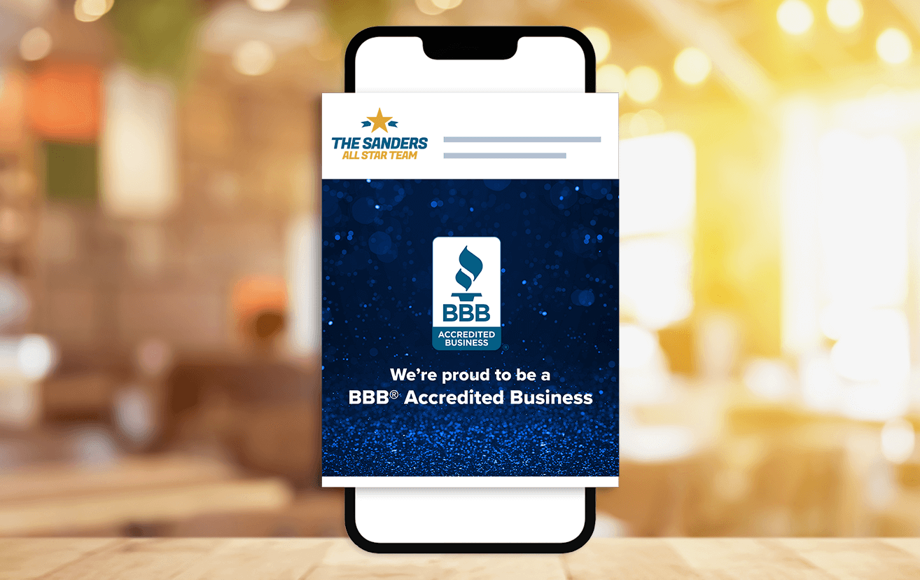 Accredited Business Seal social media post on mobile phone