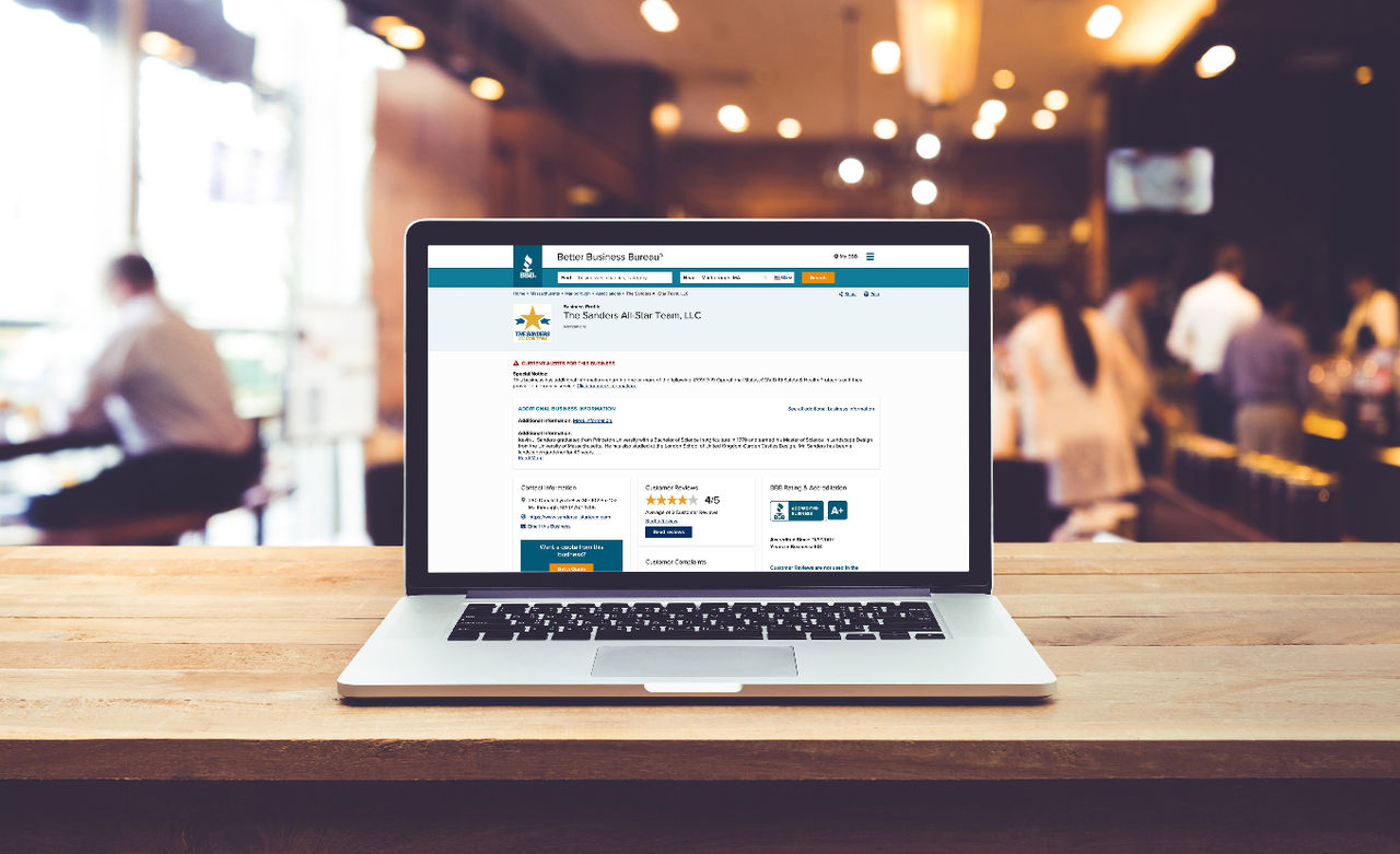 BBB Business Profile on Laptop