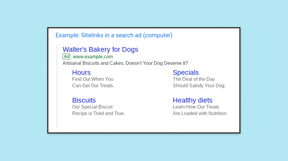 Google Sitelink examples