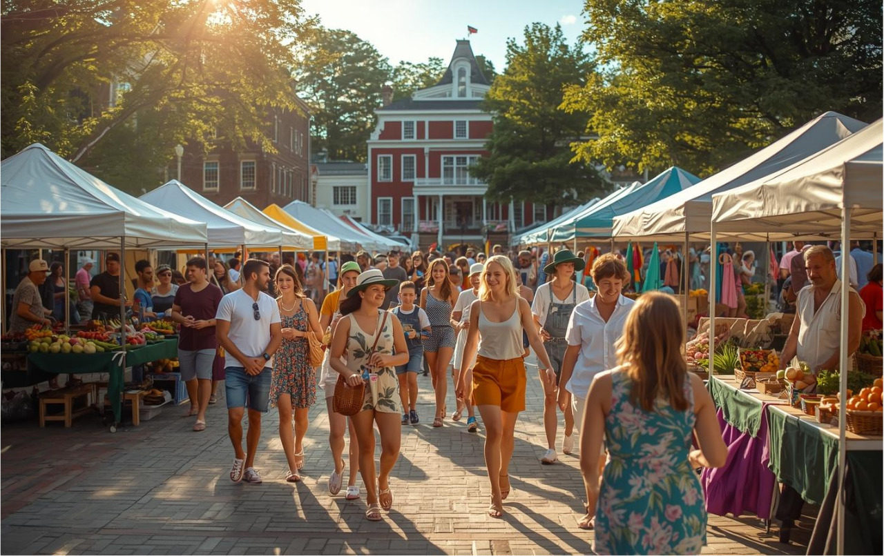 A lifestyle photo of people interacting positively in a local setting