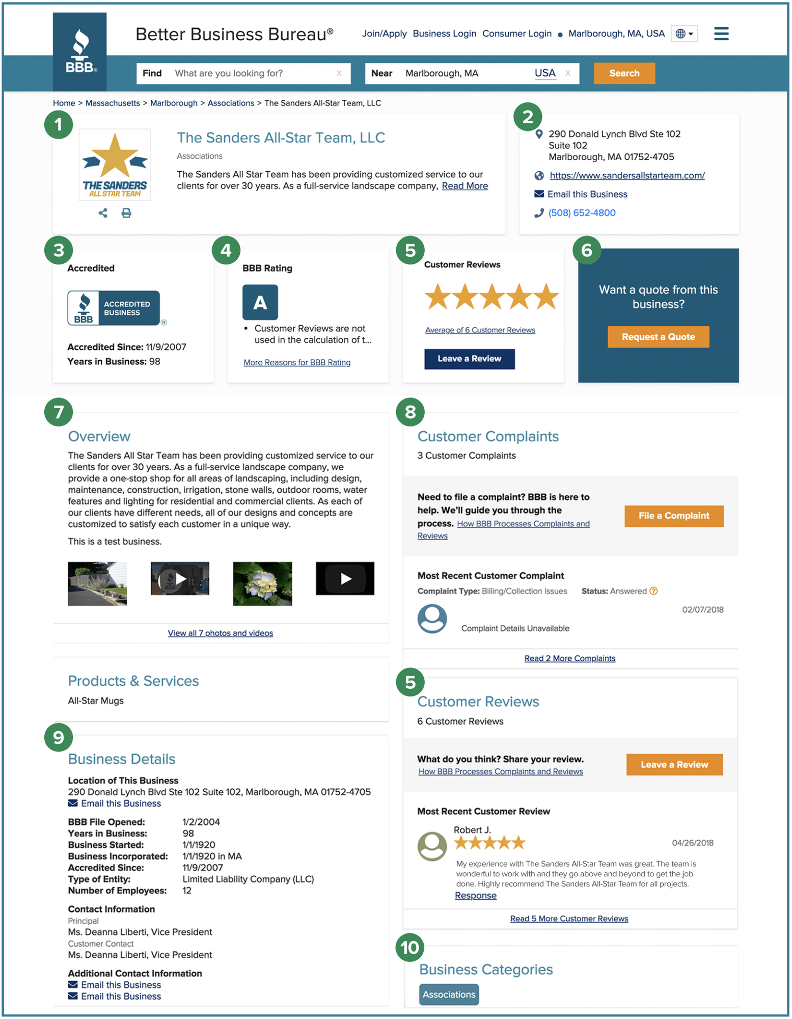 BBB Business Profile Information