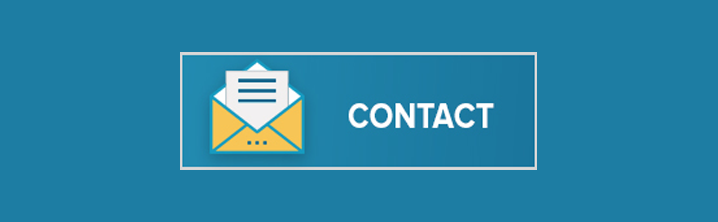 Ethics in Action Contact white letters blue background