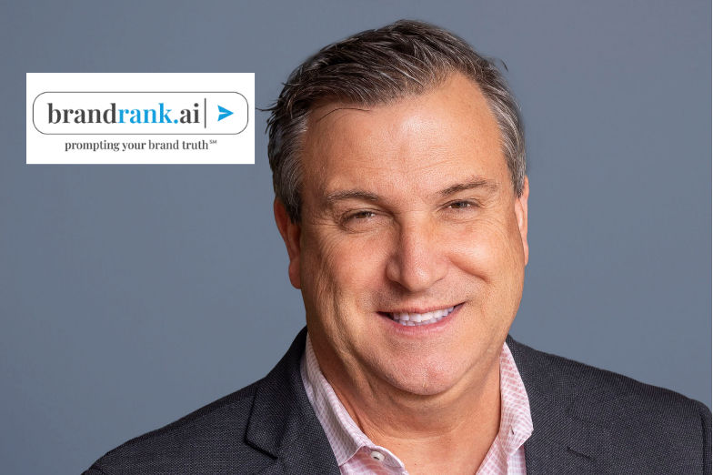 BrandRank.AI logo with headshot of Pete Blackshaw, Chief Executive Officer and Co-Founder