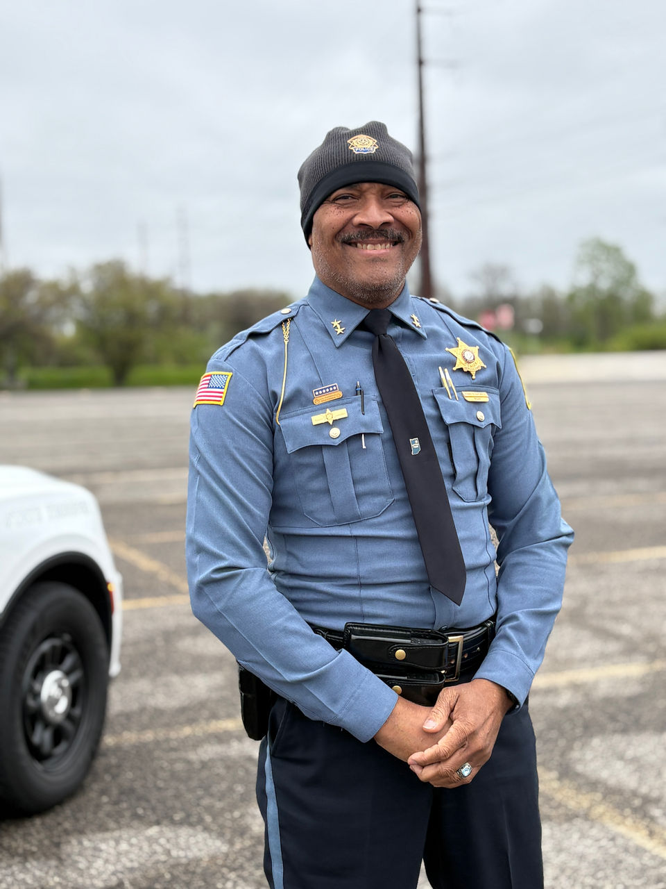 Smiling police officer