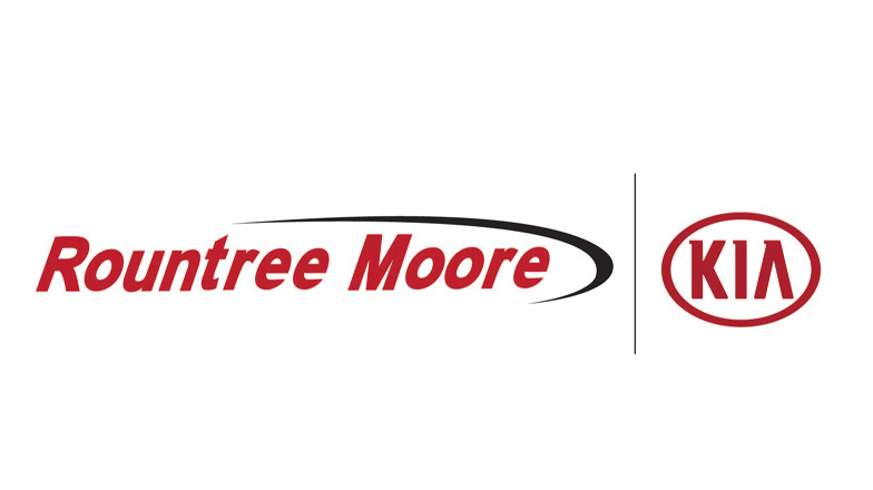 white background with rountree moore written in red next to it is kia in red with a red circle around the word
