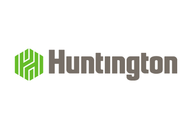 Huntington Bank, logo, green, gray