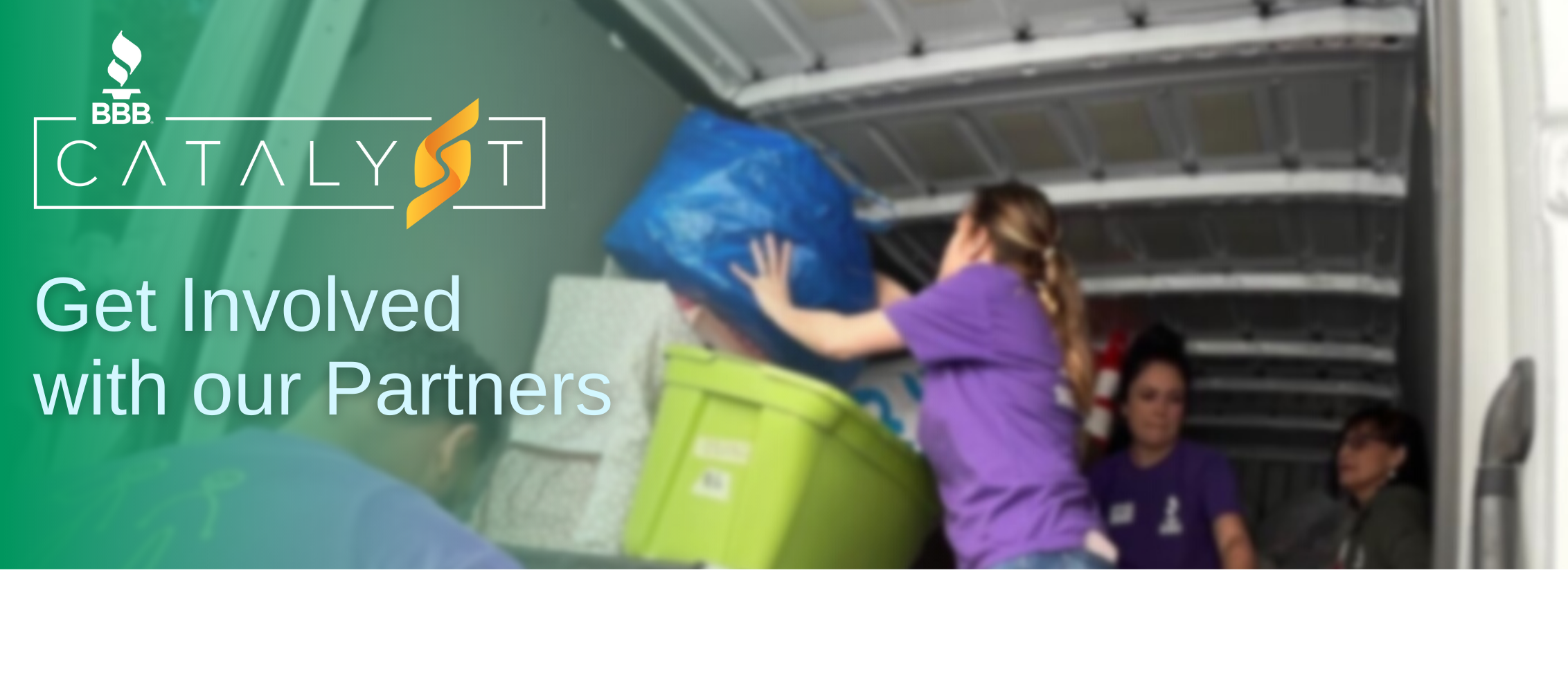 BBB Catalyst logo with community partners image