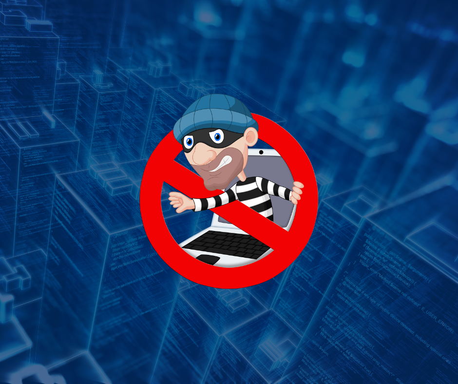 Scambusters logo with cyber background