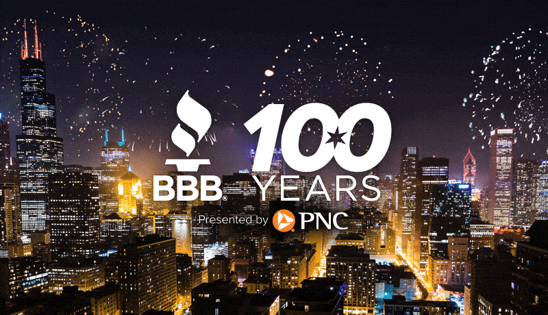 smiling business person and customers with an orange overlay and thank a business in bold white wirting