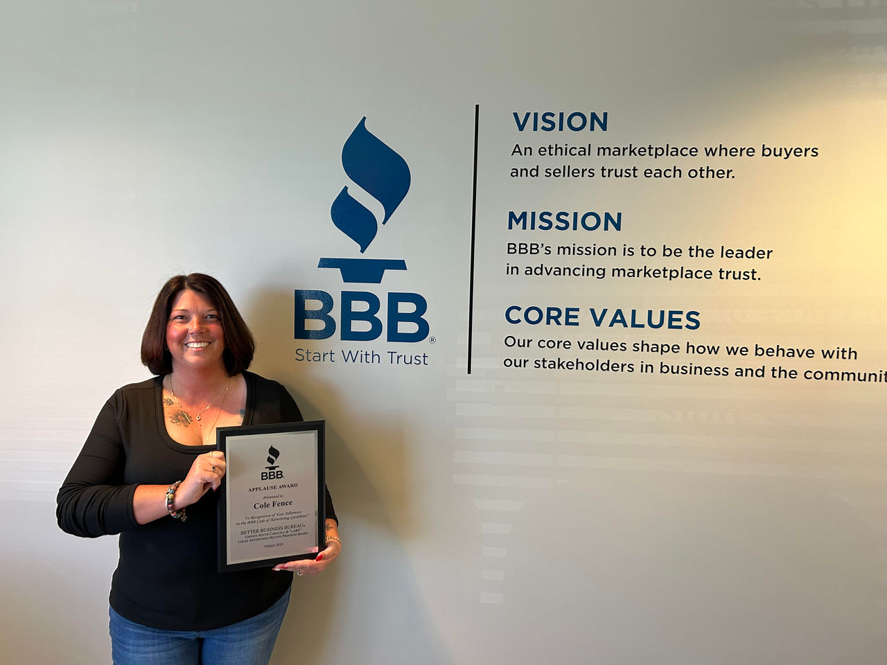 Cole Fence Applause Award 2024