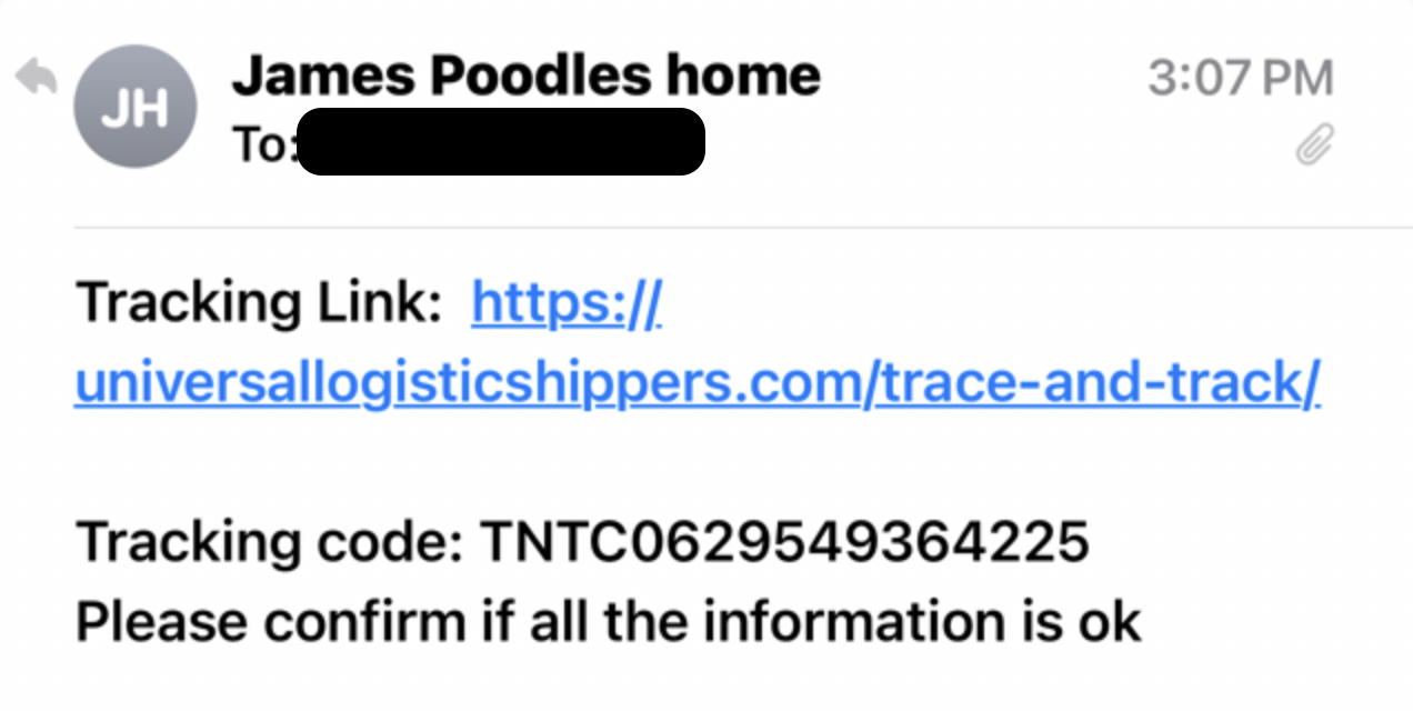 Puppy study fake tracking number