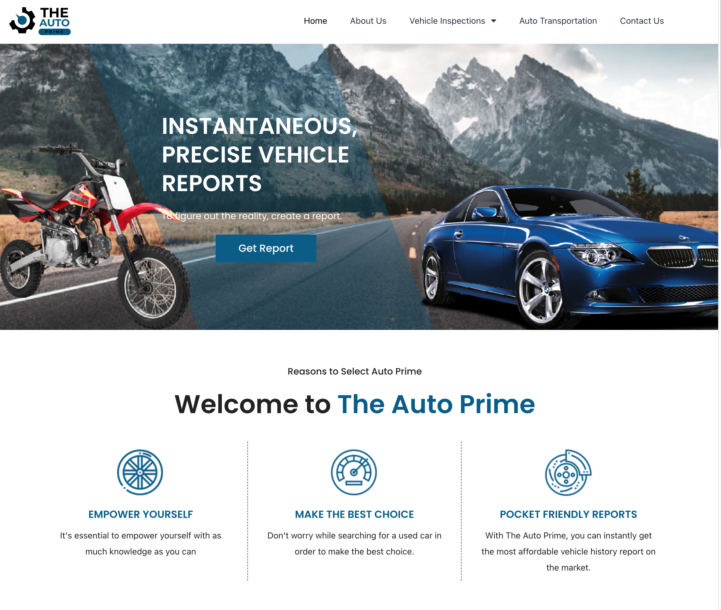 Approved website for vehicle history reports