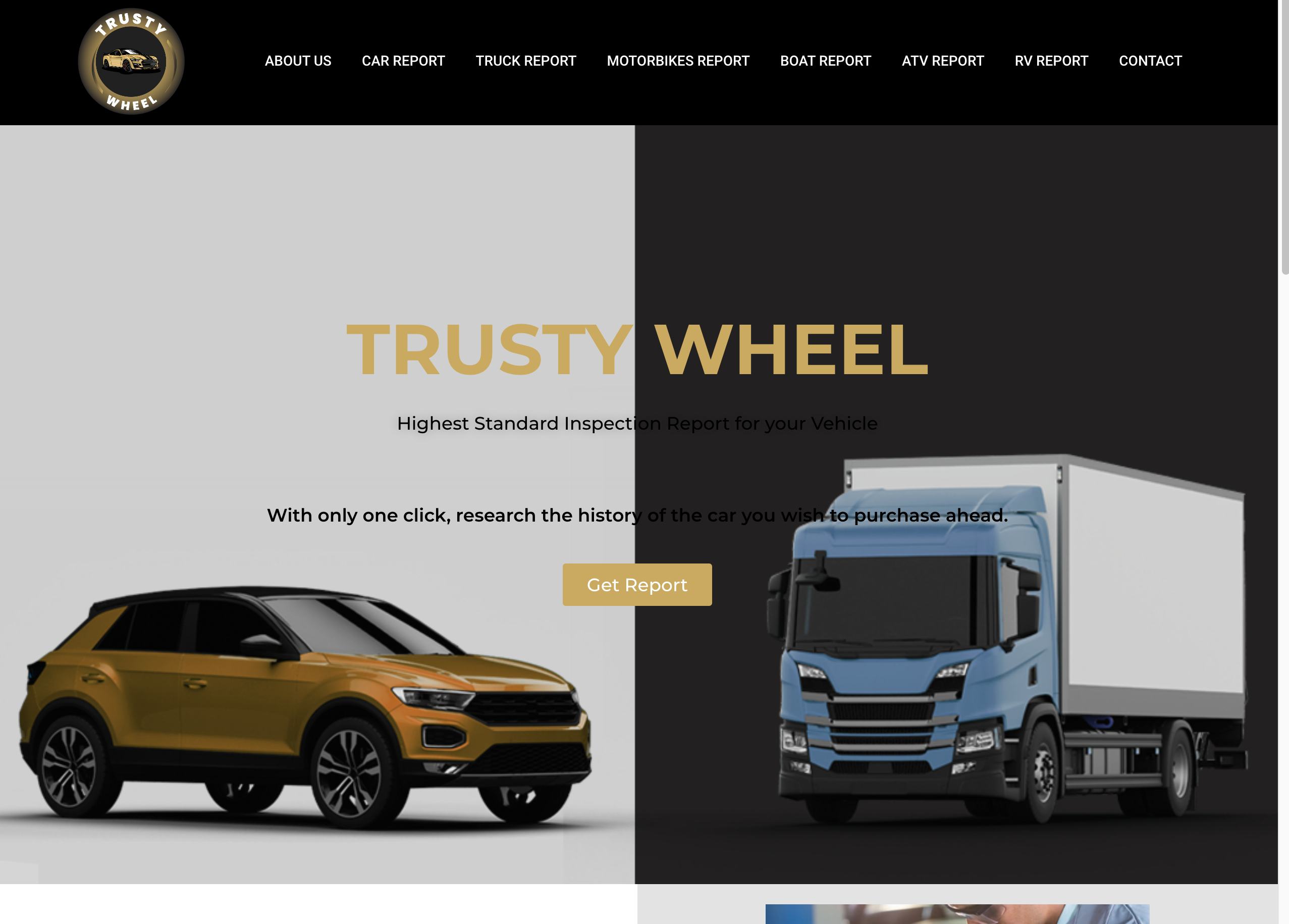 Approved website for vehicle history reports