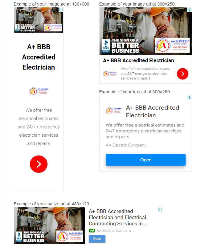 BBB ad for an Accredited Business