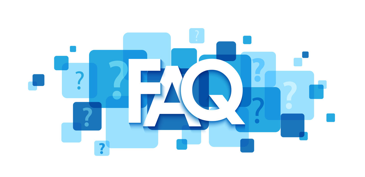 FAQ colorful typography banner