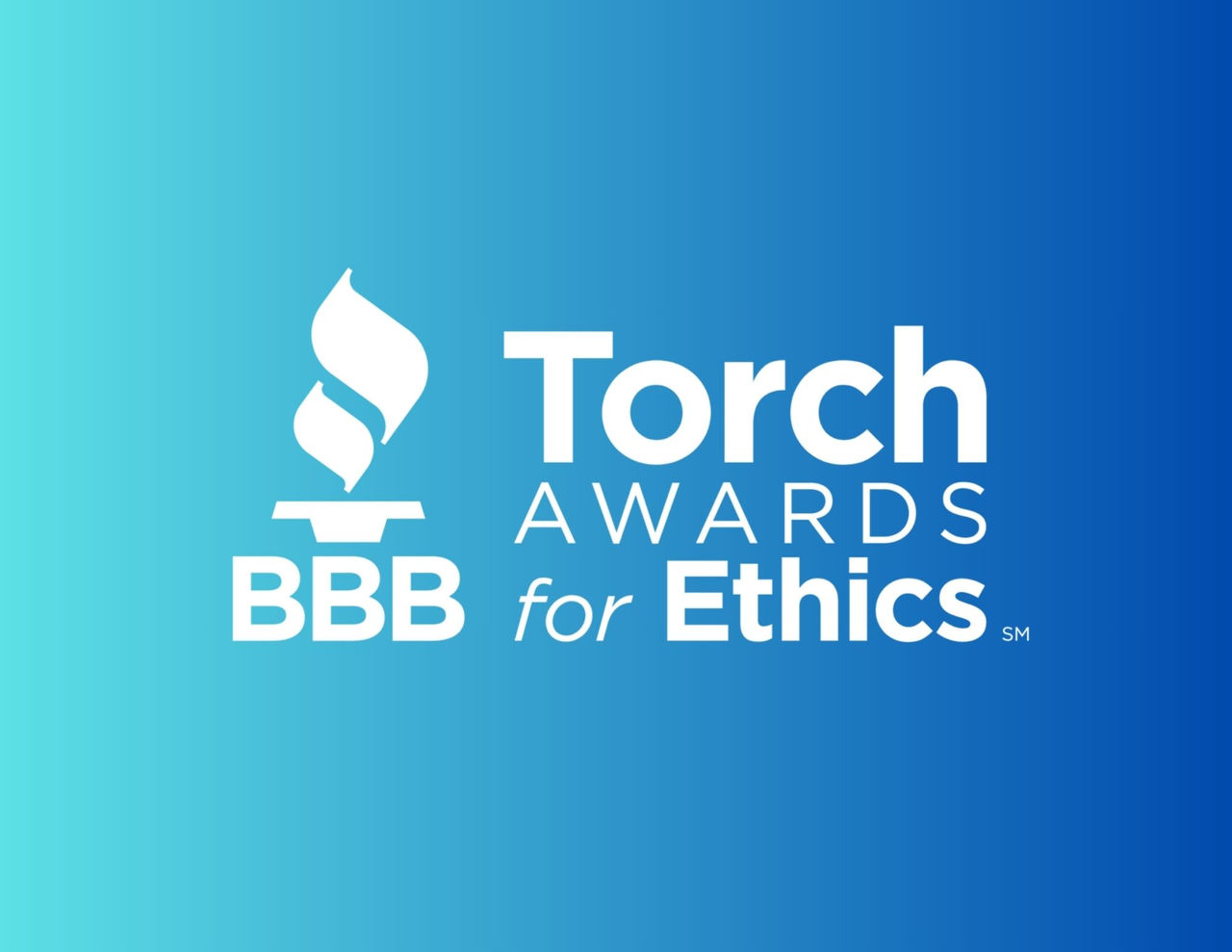 Torch Awards logo on blue background
