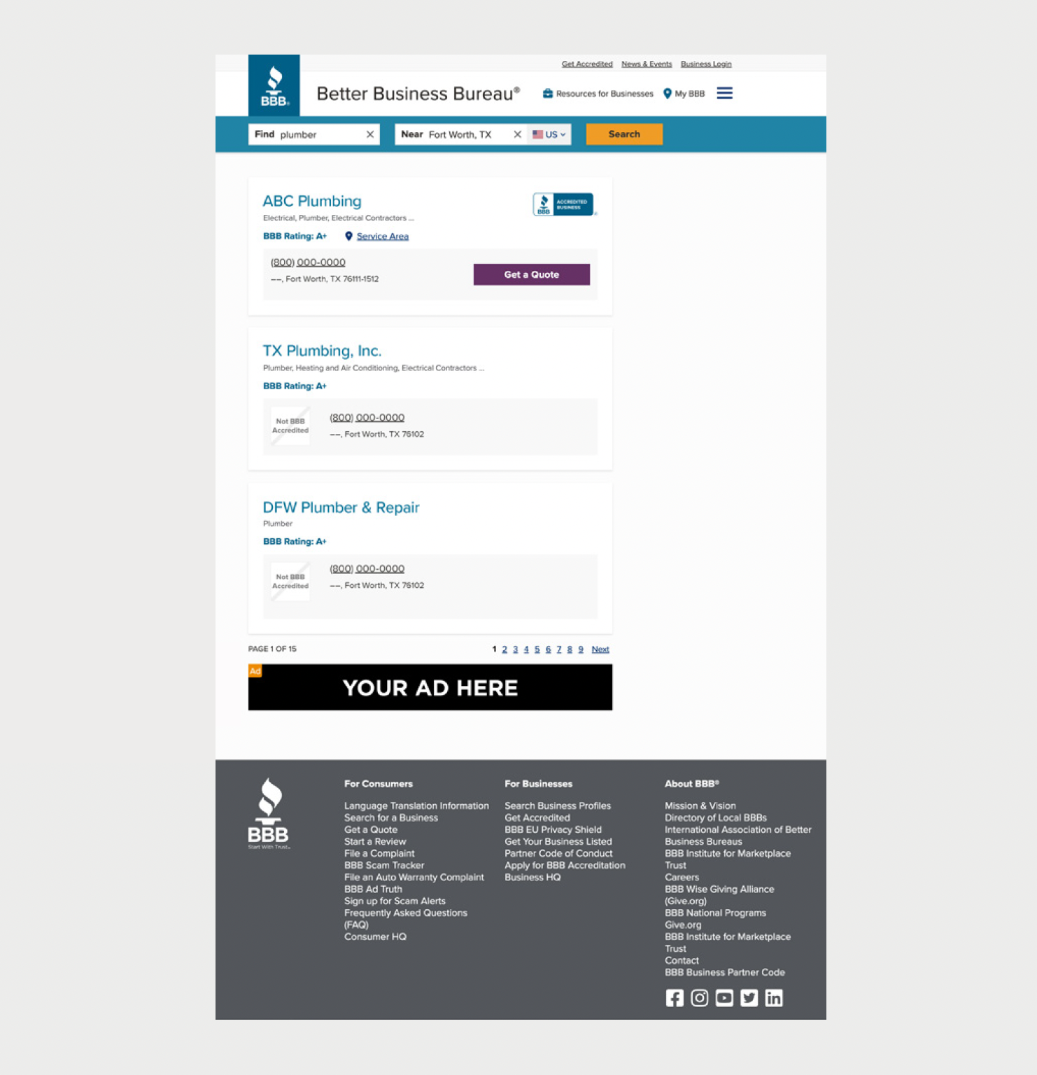 bbb search banner example