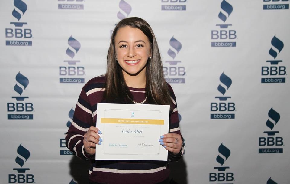Leila Abel 2019 Student of Integrity Recipient 