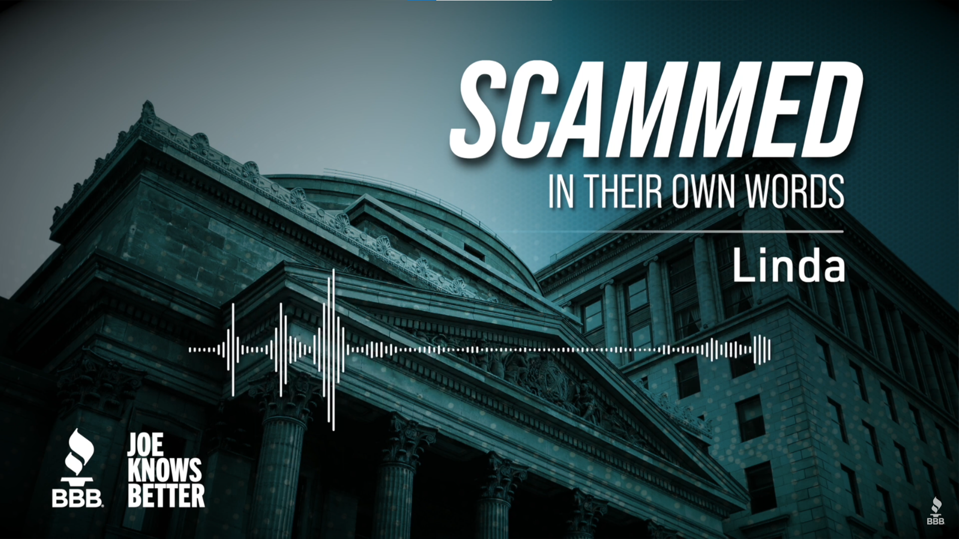 title card reading Scammed Episode 2 Linda