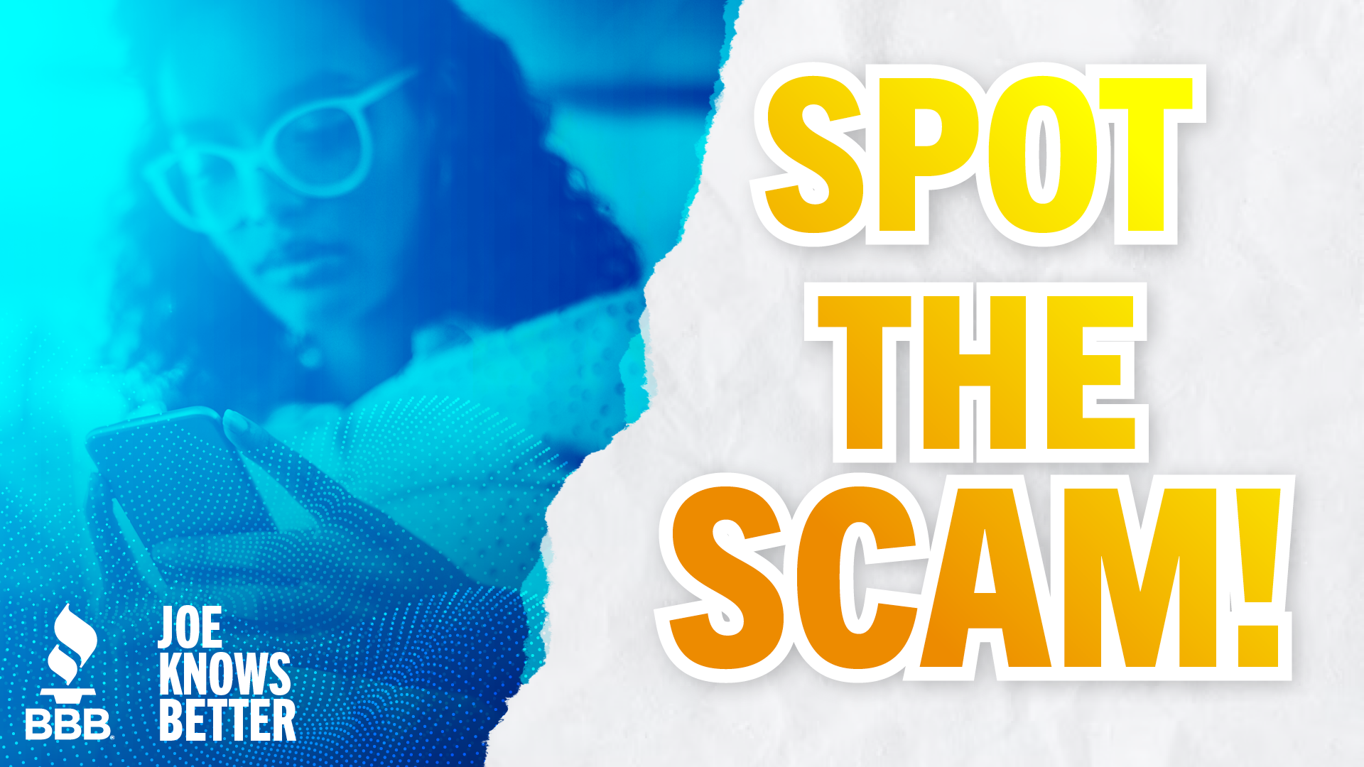 title card reading spot the scam!