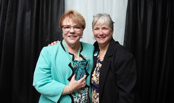 Picture of Better Business Bureau CEO Lynn Conner and Torch Award Winner Rancho Cordova Chamber of Commerce