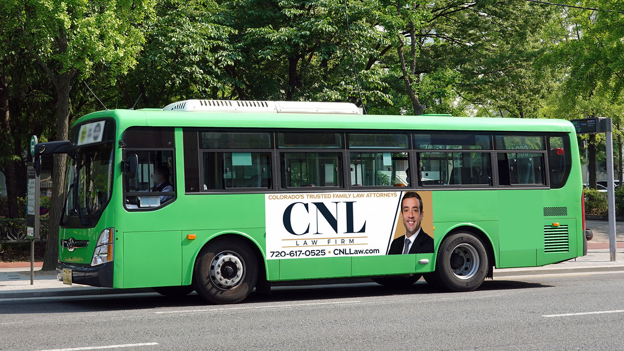 Ad on the side of a bus