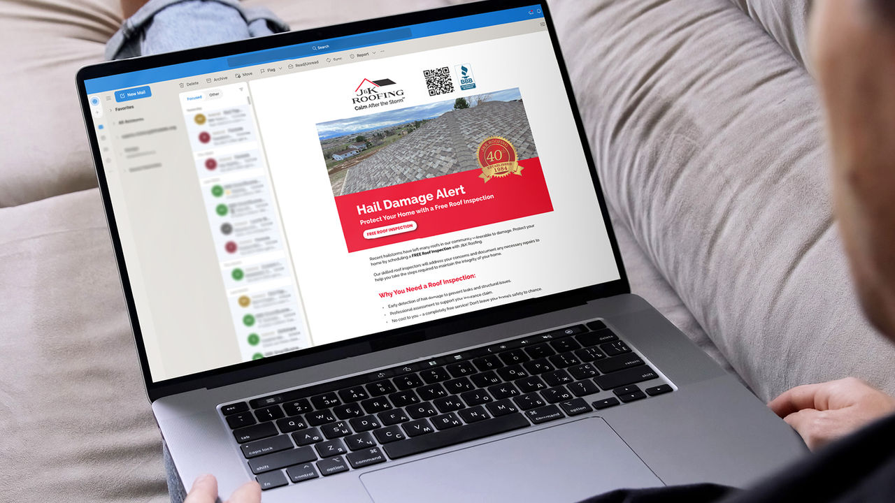 Email advertising on laptop