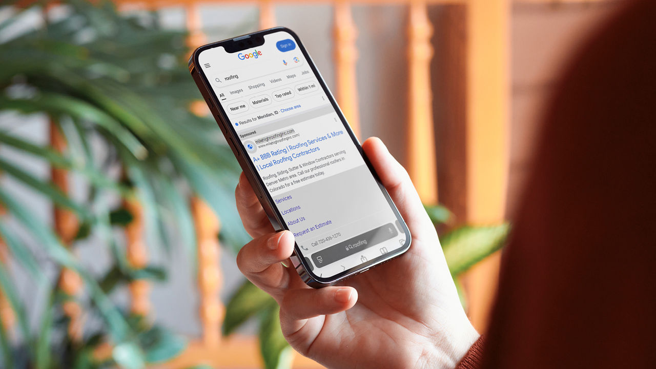 Google search ads on a phone