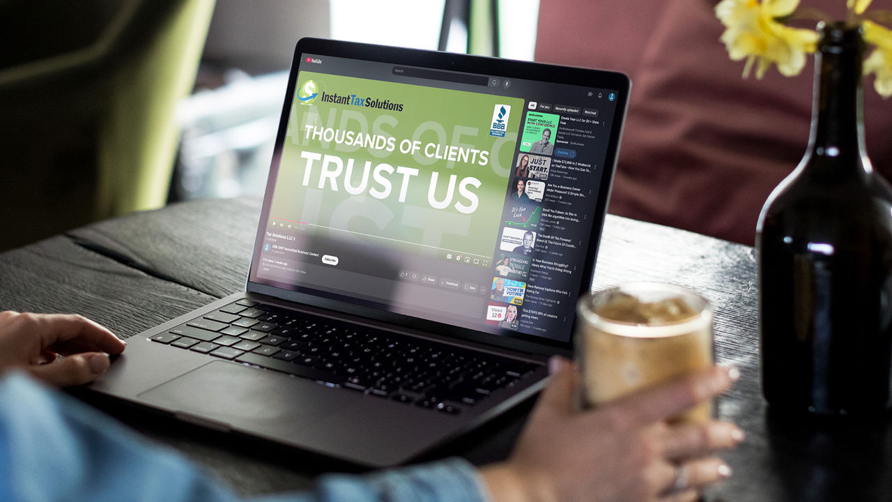 YouTube playing on laptop