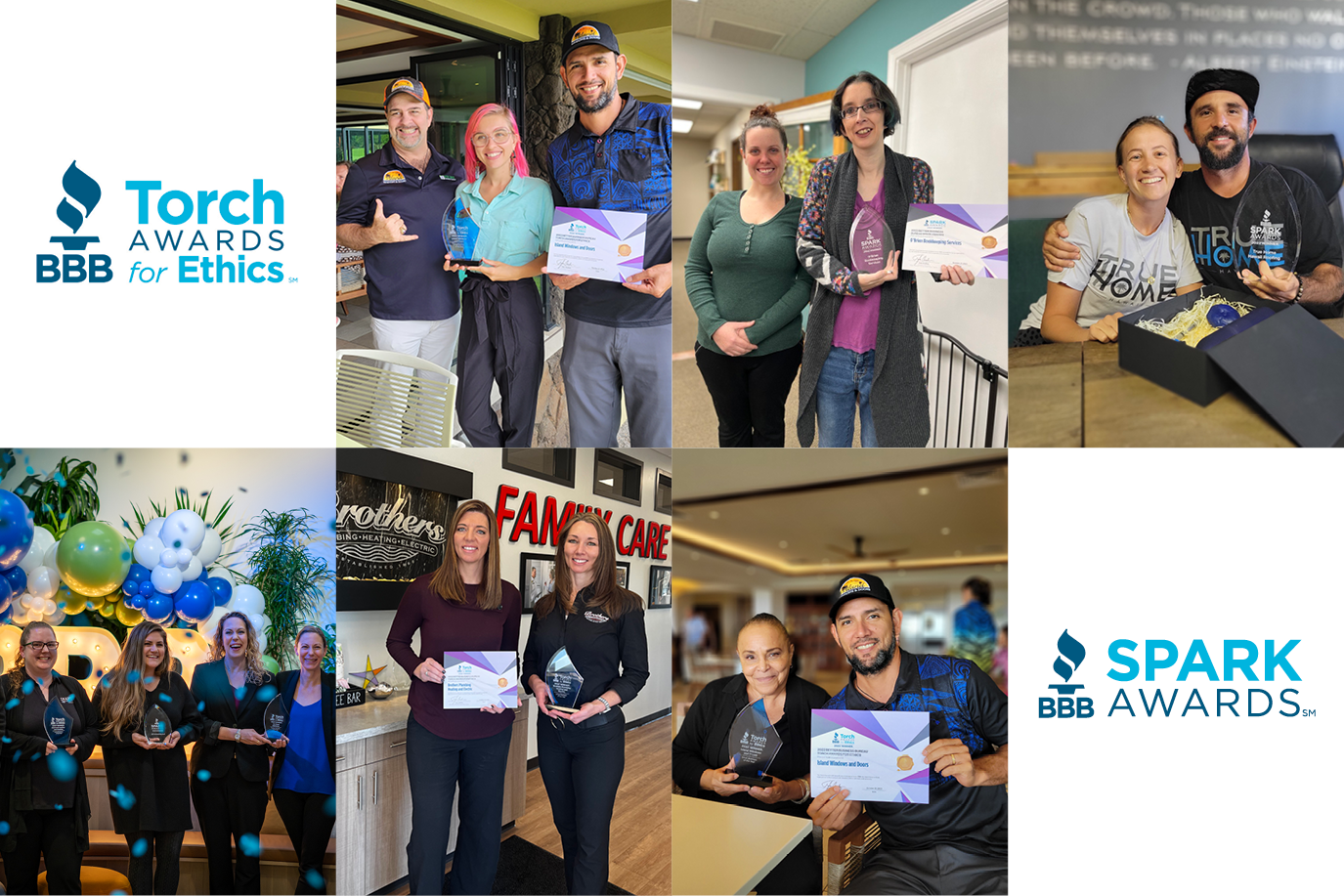 Photo collage of past awards winners