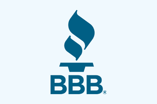 blue BBB logo on light blue background