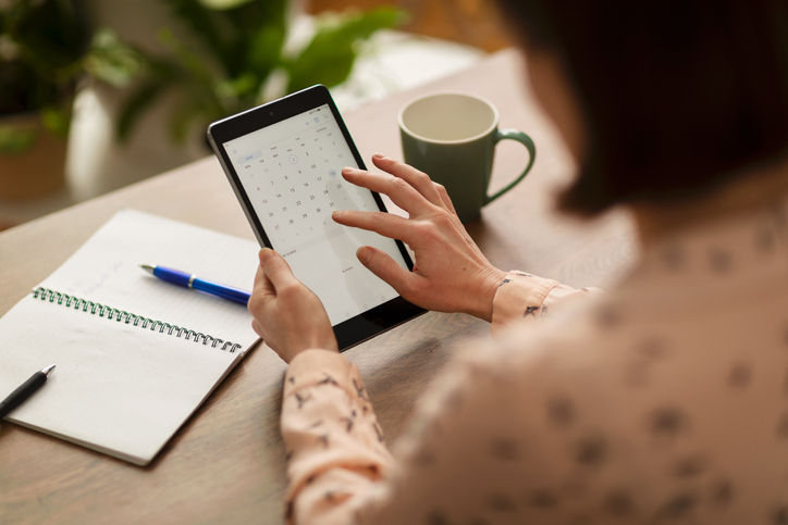Woman using a tablet