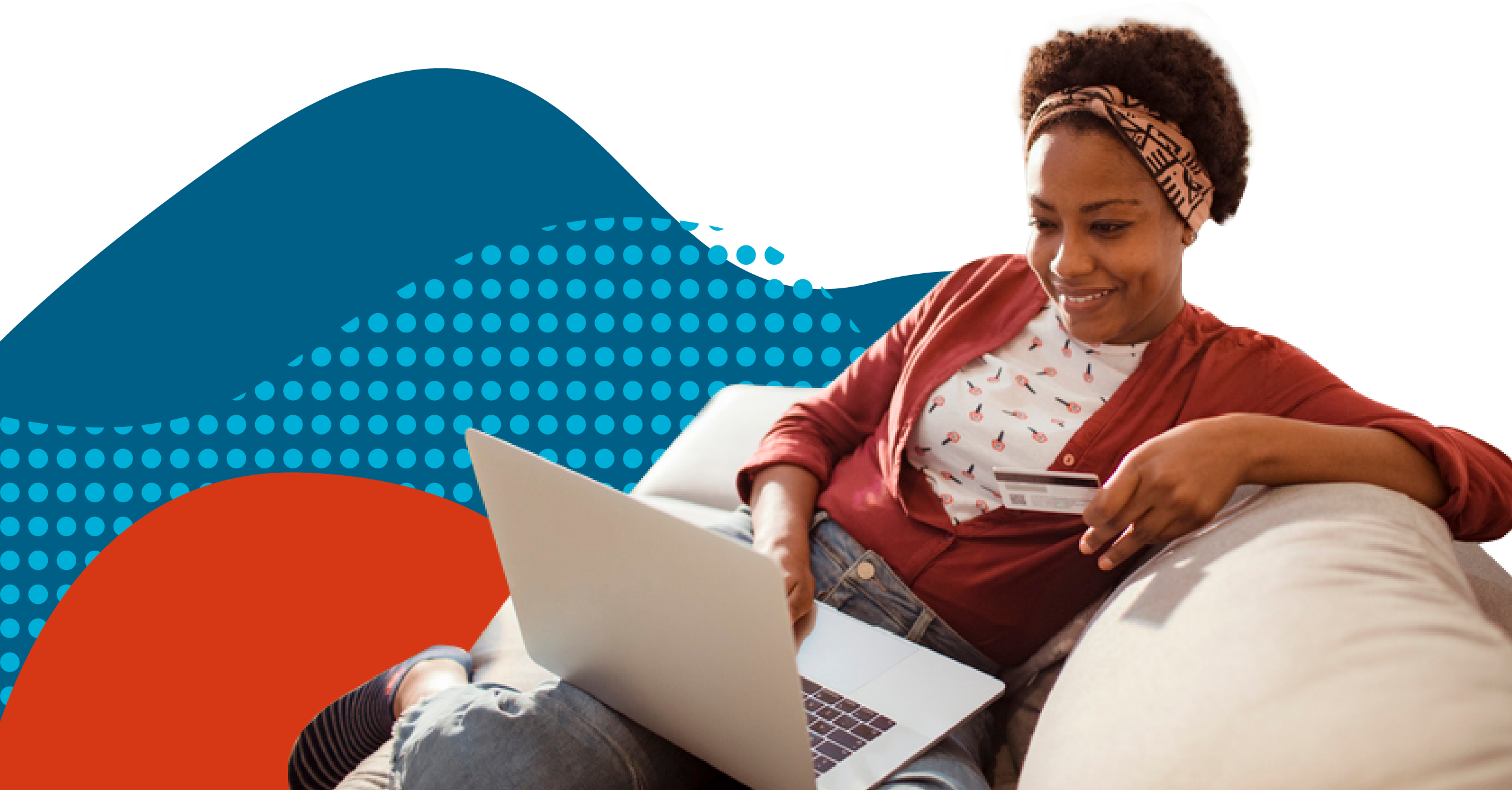 older adult woman holding credit card talking on the phone