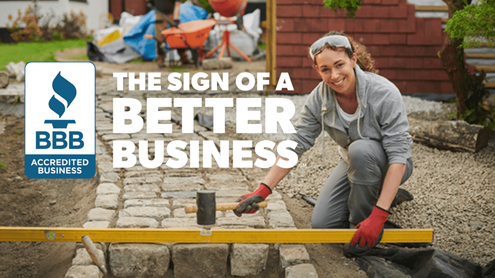 The Sign of a Better Business Female with Pavers