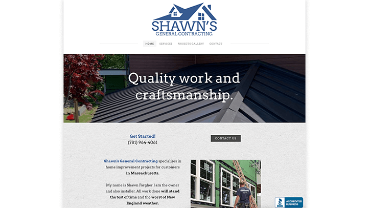 Shawn's General Contracting website example and link to site
