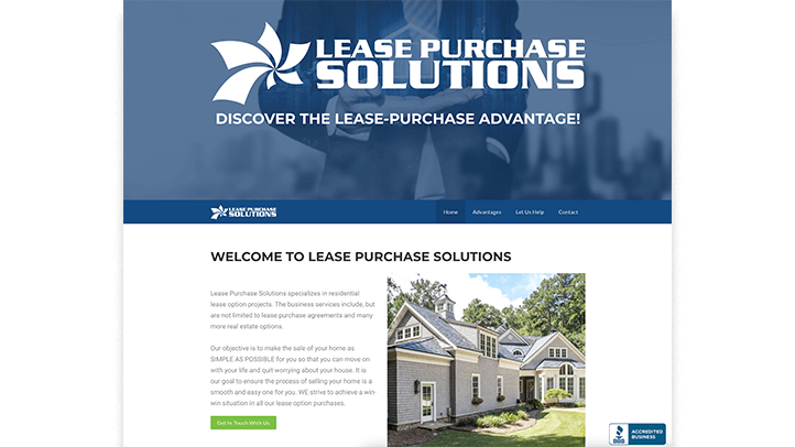 Lease Purchase Solutions website example and link to site